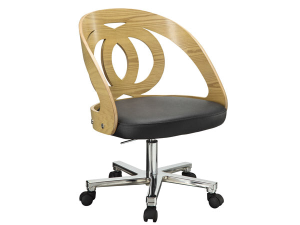 Wood Office Chair In Oak & Black PC606-O